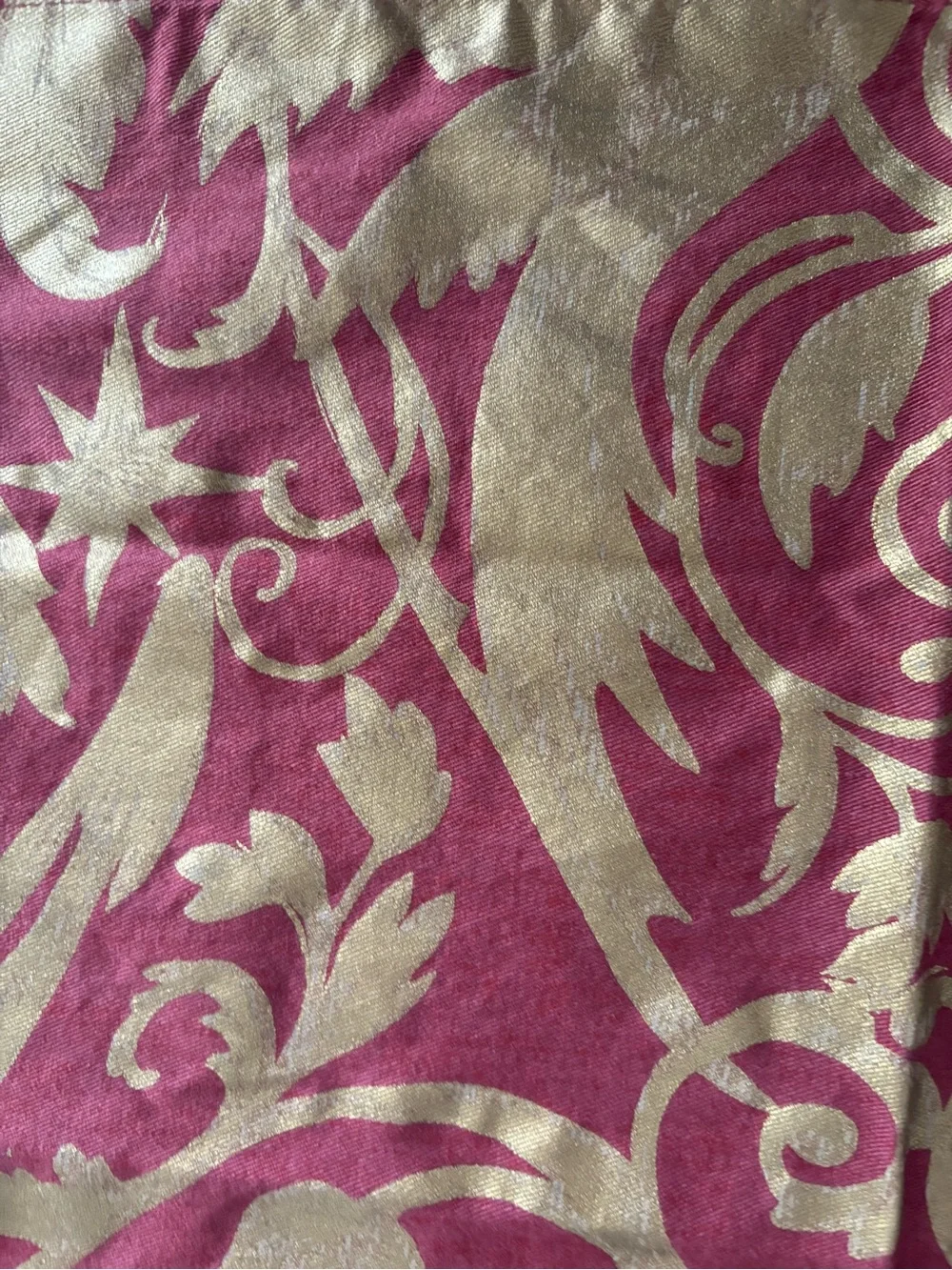 Pottery Barn Set of 6 Red Burgundy Gold Cotton Cloth Dinner Napkins 20